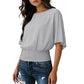 👚Damestop met dolmanmouwen en geplooide taille