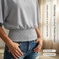 👚Damestop met dolmanmouwen en geplooide taille