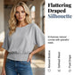 👚Damestop met dolmanmouwen en geplooide taille