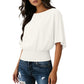 👚Damestop met dolmanmouwen en geplooide taille