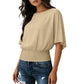 👚Damestop met dolmanmouwen en geplooide taille