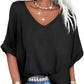 Dames casual V-hals top met losse pasvorm