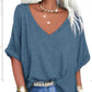 Dames casual V-hals top met losse pasvorm