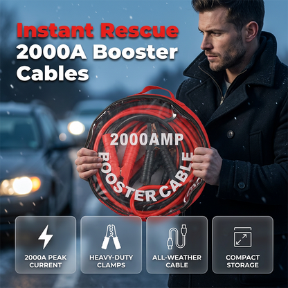 🎉50% Korting!🚗Zware Startkabels 2000A met Opbergtas – Noodhulp voor Auto, SUV en Truck