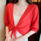 🔥 50% KORTING 🌞 Dames Elegante Chiffon Strikvoorkant Cropped Top 🌿