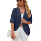 Vest met open voorkant en halflange mouwen 🧥✨ – Minimalistisch, effen kleur, lichtgewicht, S-2XL