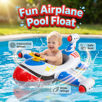 ✈️💦 50% KORTING! Dit is geen gewoon zwembandje – dit is een vliegtuig waar je kind op plaatsneemt en mee de golven verovert! Alsof hij of zij piloot is op de coolste luchthaven van het zwembad!