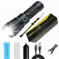 Set van superheldere, waterdichte, oplaadbare zaklampen met zoomfunctie