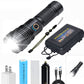 Set van superheldere, waterdichte, oplaadbare zaklampen met zoomfunctie