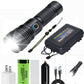 Set van superheldere, waterdichte, oplaadbare zaklampen met zoomfunctie