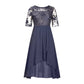 Elegante, zwierige cocktailjurk met borduursels