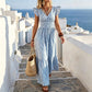 Elegante, zwierige zomerse maxi-jurk