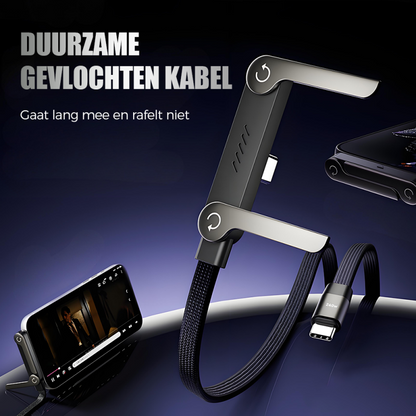 ⚡ 50% KORTING! Type-C 240W Snellaadkabel met Ingebouwde Standaard