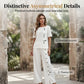 🔥🔥50% korting op nieuwe collectie – Tweedelige set: casual damestop & broek met wijde pijpen