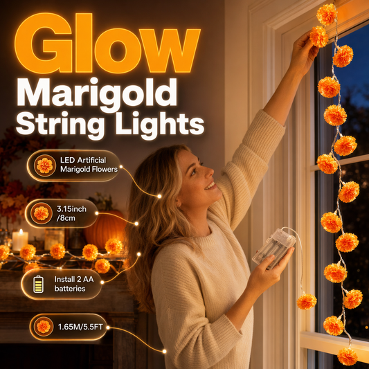 💀 Nieuwe collectie – 50% korting! 20 LED goudsbloem-slinger, 8 standen & waterdicht, perfect voor Día de Muertos.