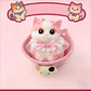 🐱🎀 Zachte Kattenknuffel met Slow-Rebound Effect – Schattige Pluche Kat met Roze Strik & Kanten Kraag