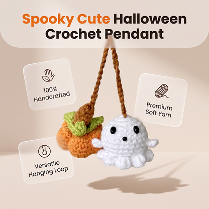 👻🎃 50% KORTING | Gehaakte Halloween Hanger – Schattig Spookje & Pompoen voor Cozy Herfstsfeer