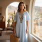 🔥 50K+ VERKOCHT | 50% KORTING – Boho Geborduurde Maxi Jurk Met Comfortabele Ruime Pasvorm