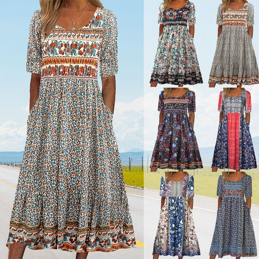 🔥【DAILY DEAL】💦 Bohemian Print Vervaagt Niet | Zacht & Ademend, Geen Zweten | Moeiteloos Lui Chic | HALF PRICE TODAY 🚀