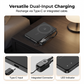 Draagbare 2,5W horlogelader/powerbank met geïntegreerde kabel