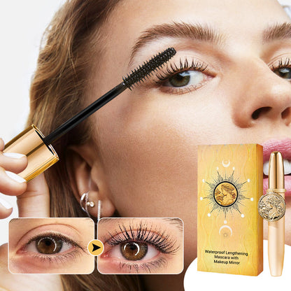 💖 Waterproof Verlengende Mascara met Ingebouwde Make-upspiegel – Langere Wimpers, Langhoudende Look & Makkelijk Bijwerken ✨