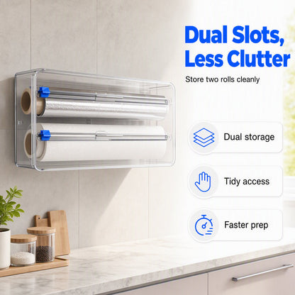 📢📢NU 50% KORTING!! ⏰ Keukenfolie-organizer met dubbele schuifsnijder
