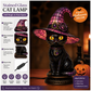 💥 Met 50% KORTING! 🐈‍⬛ Gotische Halloween Heksenkat Tafellamp – Glas-in-Lood Look, Warme Sfeerverlichting & Vintage Stijl 🎃