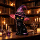 💥 Met 50% KORTING! 🐈‍⬛ Gotische Halloween Heksenkat Tafellamp – Glas-in-Lood Look, Warme Sfeerverlichting & Vintage Stijl 🎃
