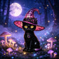 💥 Met 50% KORTING! 🐈‍⬛ Gotische Halloween Heksenkat Tafellamp – Glas-in-Lood Look, Warme Sfeerverlichting & Vintage Stijl 🎃