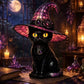 💥 Met 50% KORTING! 🐈‍⬛ Gotische Halloween Heksenkat Tafellamp – Glas-in-Lood Look, Warme Sfeerverlichting & Vintage Stijl 🎃