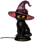 💥 Met 50% KORTING! 🐈‍⬛ Gotische Halloween Heksenkat Tafellamp – Glas-in-Lood Look, Warme Sfeerverlichting & Vintage Stijl 🎃