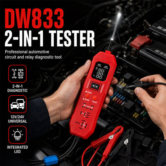💥 Waarom twee testers als één tool alles doet? Test circuits van 3,5-36V en 4/5-pins relais, met helder LED-licht en versterkte spiraalkabel. Minder zoeken, meer diagnose.