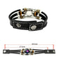 Glow-in-the-Dark-armband met 12 sterrenbeelden van leer voor mannen en vrouwen (6,9/8,1 inch）