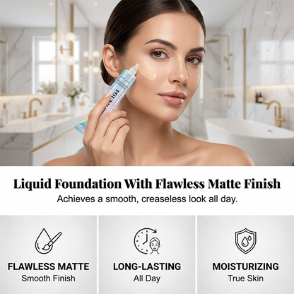 👸💧 Van onzuiverheden naar perfecte egale huid – deze langhoudende matte foundation smelt op je huid, hydrateert diep en blijft zitten, hoe warm of vochtig ook. 50% KORTING!