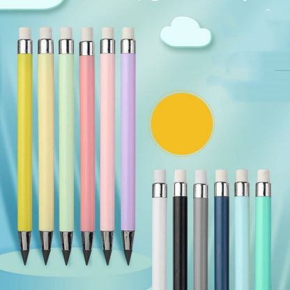 ✏️ Onverwoestbaar potlood met gum – hoeft niet geslepen te worden, breukbestendig schrijfpotlood voor school, tekenen en dagelijks gebruik