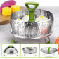 🥦 50% korting! Roestvrijstalen opvouwbare groentestomer – past in elke pan, 5 standen, vaatwasserbestendig. Gezonde stoommaaltijden! ✨🔪