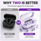 🎧 2-in-1 draadloze oordopjes met digitaal display – Sportoordopjes met open oorclips en mini-slaapoordopjes