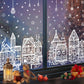 🎄 50% KORTING! Kerstdorp Raamstickers Set – Winterdorp, Sneeuwvlokken & Sterren ❄️