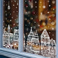 🎄 50% KORTING! Kerstdorp Raamstickers Set – Winterdorp, Sneeuwvlokken & Sterren ❄️