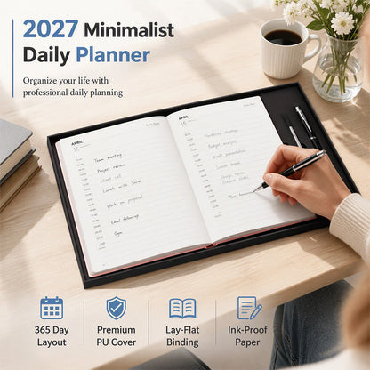 📅🔥 50% KORTING! 2027 Minimalistische Agenda – Plan Je Dag, Blijf Georganiseerd & Bereik Meer