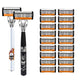 🪒🔥 50% KORTING! 6-Mesjes Scheerset Met Metalen Handvat – Glad Scheren Zonder Gedoe