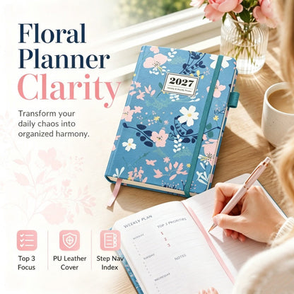 🎁 KOOP 2 KRIJG 1 GRATIS! 🌸 Elegante Bloemenplanner 2027 – Stijlvolle Jaarplanner voor Afspraken, Notities & Dagelijkse Planning | Kies Zelf Je Favoriete Stijlen