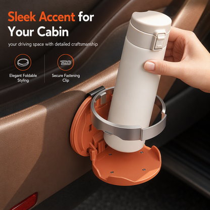 🚗🥤 Opvouwbare Auto-Bekerhouder met Haak – Compacte Extra Houder voor Drankjes & Kleine Spullen