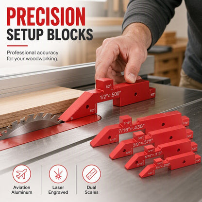 ⏳🔥 Tijdelijk 50% korting! 📏 Aluminium Instelblokken voor Houtbewerking – Precisie Setup Blocks voor Zaag- & Freestafels