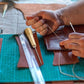 🧵 Leren Naaipriemset – Verwisselbare Naalden & Gewaxt Garen voor Leer, Canvas & Reparaties