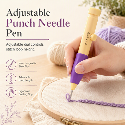 🔥 CREATIVE MUST-HAVE | Verstelbare Punch Needle Borduurset