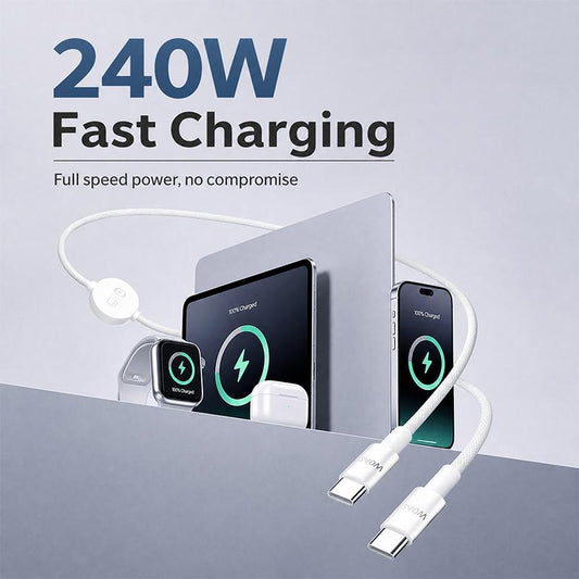 📱⌚ Snellaadkabel voor meerdere apparaten – Oplader voor horloges met kliksysteem en USB-C-voeding