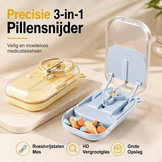 💊Draagbare magnetische pillensnijder en -verdeler– Zelfcentrerend voor Makkelijker Tabletten Splitsen
