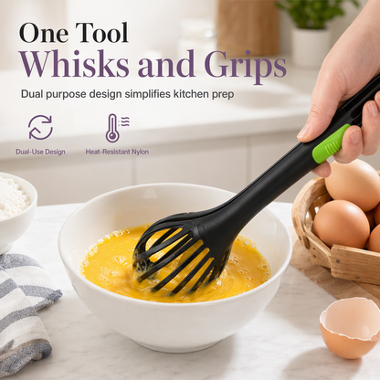🍳🔥 50% KORTING | 2-in-1 Eierklopper & Keukentang – Kloppen, Pakken & Serveren
