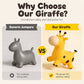 🦒🎵 Muzikale Giraffe Springkussen – Opblaasbaar Rijplezier voor Kinderen